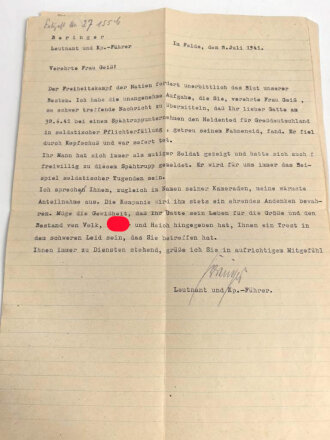 Konvolut Feldpost eines im Juli 1941 in Finnland gefallenen Infanteristen . Insgesamt knapp 100 Belege, davon einige Fotos sowie Anschreiben zum Thema Heldentod.