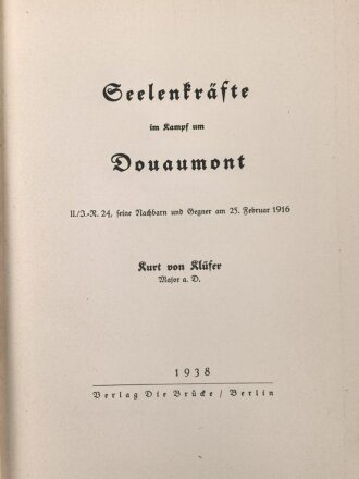"Seelenkräfte in Kampf um Douaumont" Kurt...