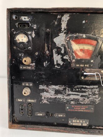 80 Watt Sender a  ( 80 W.S.a ) datiert 1943 ( für Panzerspähwagen und Schützenpanzer) überlackiertes Stück , ungereinigt,  Funktion nicht geprüf