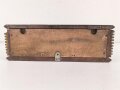 Klappenschrank, sicherlich zivile Ausführung. Maße etwa 15 x 46 x 15cm. Ungereinigt, Funktion nicht geprüft