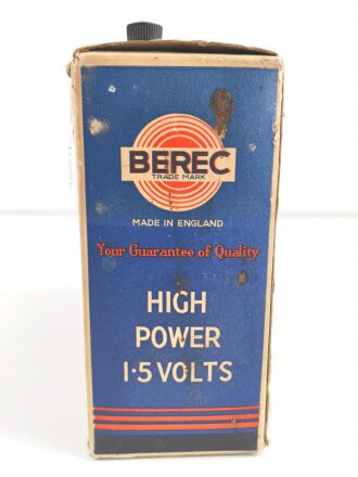 Großbritannien, " BEREC" High Power Radio " A" Battery W 1535. Maße etwa 8 x 23 x 17cm. Alter unbekannt, KEIN VERSAND NACH ÜBERSEE