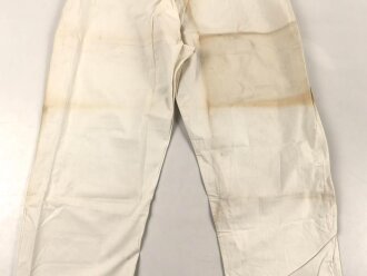Weisse Unterhose für Mannschaften, vermutlich kaiserliche Marine. Ungestempelt, angeschmutzt