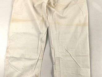 Weisse Unterhose für Mannschaften, vermutlich kaiserliche Marine. Ungestempelt, angeschmutzt