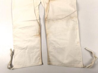 Weisse Unterhose für Mannschaften, vermutlich kaiserliche Marine. Ungestempelt, angeschmutzt