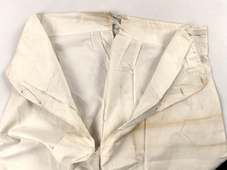 Weisse Unterhose für Mannschaften, vermutlich kaiserliche Marine. Ungestempelt, angeschmutzt