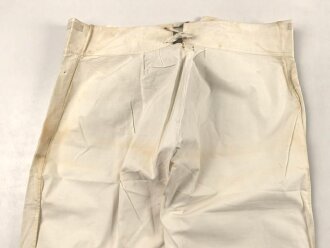 Weisse Unterhose für Mannschaften, vermutlich kaiserliche Marine. Ungestempelt, angeschmutzt