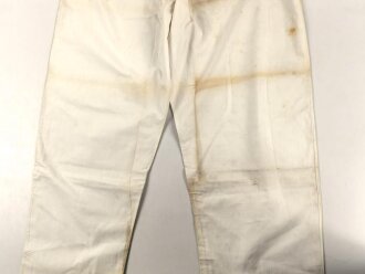 Weisse Unterhose für Mannschaften, vermutlich kaiserliche Marine. Ungestempelt, angeschmutzt