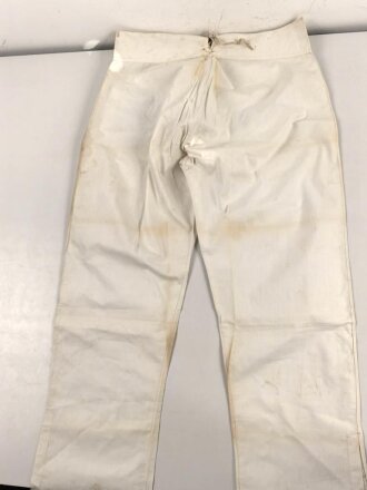 Weisse Unterhose für Mannschaften, vermutlich kaiserliche Marine. Ungestempelt, angeschmutzt
