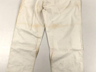 Weisse Unterhose für Mannschaften, vermutlich kaiserliche Marine. Ungestempelt, angeschmutzt