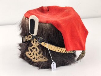 Preussen, Pelzmütze für Mannschaften im Husaren Regiment Nr.7. Aus alt und neuteilen zusamengebautes Stück