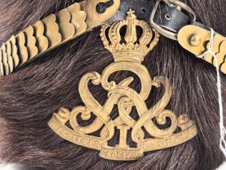 Preussen, Pelzmütze für Mannschaften im Husaren Regiment Nr.7. Aus alt und neuteilen zusamengebautes Stück