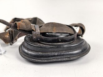 Luftwaffe Flak, Hörer mit Kopfband und Anschluss.  Gummi weich, ungereinigt.