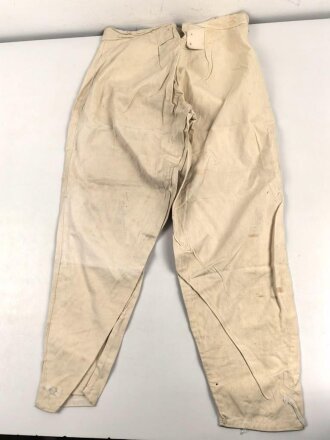 Lange, baumwollene Unterhose. Undeutlich gestempelt, Alter und Herkunft unbekannt