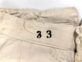 Lange, baumwollene Unterhose. Undeutlich gestempelt, Alter und Herkunft unbekannt