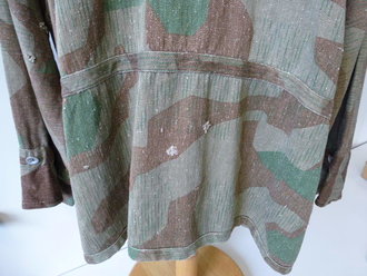 Tarnschlupfhemd Wehrmacht, sicher eines der seltensten Tarnhemden des Heeres. Schweres Drillichmaterial, getragenes Stück