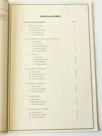 U Boot Bauart IX D2, Beschreibung und Betriebsvorschrift für die Kühlwasseranlage Baujahr 1941/42, DIN A4, komplett, selten