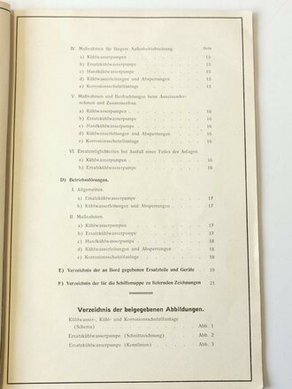 U Boot Bauart IX D2, Beschreibung und Betriebsvorschrift für die Kühlwasseranlage Baujahr 1941/42, DIN A4, komplett, selten