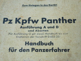 Pz Kpfw Panther, Handbuch für den Panzerfahrer vom...