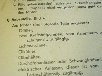 Pz Kpfw Panther, Handbuch für den Panzerfahrer vom 1.4.44. stark gebraucht, komplett, bestehend aus 2 Bänden ( Text und Bilder ) Extem selten