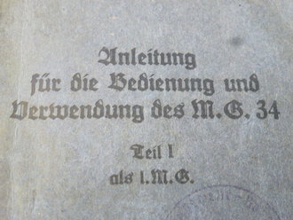 Dienstvorschrift MG34, Teil 1+ 2, Komplett, guter Zustand, selten