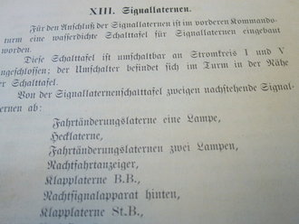 1.Weltkrieg, S.M. großer Kreuzer "Gneisenau" - Beschreibung der elektr. Anlagen, datiert 1907, 69 Seiten und Anlagen, garantiert Original