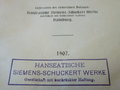 1.Weltkrieg, S.M. großer Kreuzer "Gneisenau" - Beschreibung der elektr. Anlagen, datiert 1907, 69 Seiten und Anlagen, garantiert Original