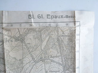 1. Weltkrieg, Militärkarte Epaux-Bezu., 1918