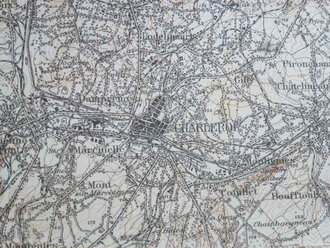 1. Weltkrieg Militärkarte Frankreich, Maubeuge: Nivelles, Waver, Mons, Charleroi, 1916