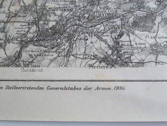 1. Weltkrieg Militärkarte Frankreich, Maubeuge: Nivelles, Waver, Mons, Charleroi, 1916