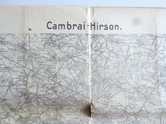 1. Weltkrieg Militärkarte Cambrai-Hirson, 1915