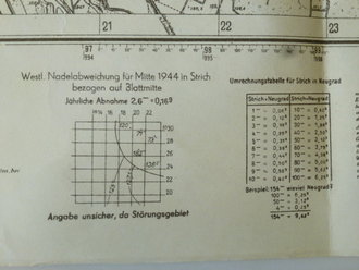 Deutsche Heereskarte Breisach, II. WK, datiert 1944