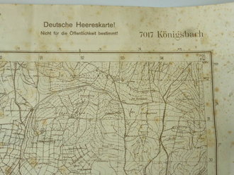 2. Weltkrieg, Deutsche Heereskarte Königsbach, datiert 1945, Rückseite bedruckt