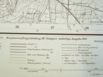 Militärkarte Schwenningen, datiert 1942