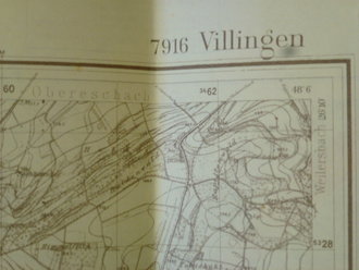 Militärkarte Villingen, datiert 1938, Rückseite bedruckt