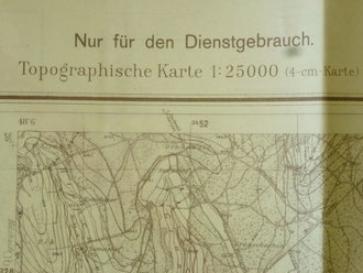 Militärkarte Villingen, datiert 1938, Rückseite bedruckt