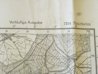 Deutsche Heereskarte Sinzheim, datiert 1942