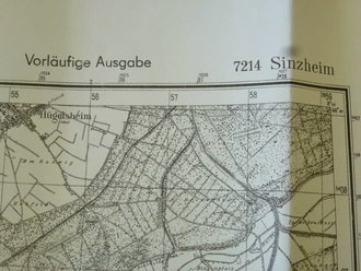 Deutsche Heereskarte Sinzheim, datiert 1942