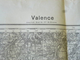 Sonderausgabe Militärkarte Valence, Gitter Lambert - Zone Süd, datiert 1936