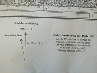 Sonderausgabe Karte Valence, Gitter Lambert - Zone Süd, datiert 1936