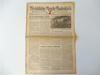 Mindener Zeitung vom 7./8.10.44, Papier an den Kanten...