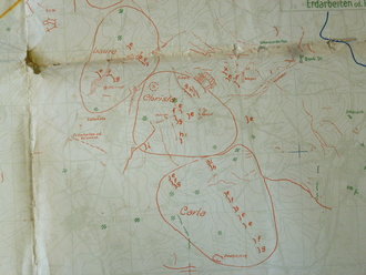 1.Weltkrieg, Militärkarte Oise Gruppe Erkundungsergebnisse, datiert 1917, garantiert Original