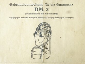 Gebrauchsanweisung Gasmaske DM 2 (Gummimaske mit Innenmaske)