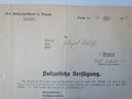 Luftschutz, Polizeiliche Verfügung, Danzig,  datiert 1940