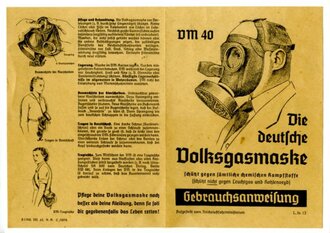 Gebrauchsanweisung Die Deutsche Volksgasmaske 40