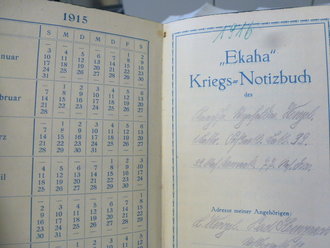 1.Weltkrieg, Ekaha Kriegs Notitzbuch, datiert 1916