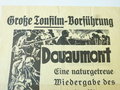 Handzettel "Douaumont große Tonfilm-Vorführung" Din A4