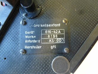 Seekreiselsextant SKS3D, Hersteller gtl ( Plath ) im Kasten. Optisch einwandfrei, Funktion nicht geprüft. Sehr selten