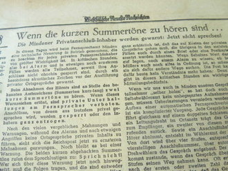 Mindener Zeitung vom 24.10.44," Volkssturm Ostpreußen", Interessantes Stück Zeitgeschichte