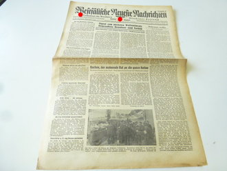 Mindener Zeitung vom 24.10.44," Volkssturm Ostpreußen", Interessantes Stück Zeitgeschichte