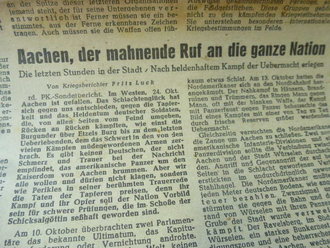 Mindener Zeitung vom 24.10.44," Volkssturm Ostpreußen", Interessantes Stück Zeitgeschichte